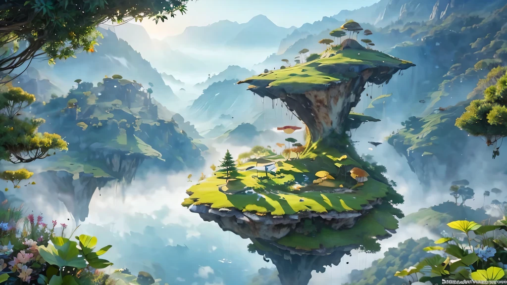 《avatar》pandora&#39;floating island,Wonderful picture,悬浮在空中的floating island,Varies in morphology,huge mountains,Winding,The surface is covered with dense vegetation，各种奇异的植物在floating island上生长繁殖,floating island的颜色非常鲜艳,in green、Mainly blue.feeling of energy,阳光透过云层照射在floating island上,Make the silhouette of vegetation clearly visible in the sky,various strange creatures,Full of energy and vitality,pandora&#39;floating island美丽而神秘,Advanced special effects technology,Exquisite scene design,A world full of fantasy and imagination