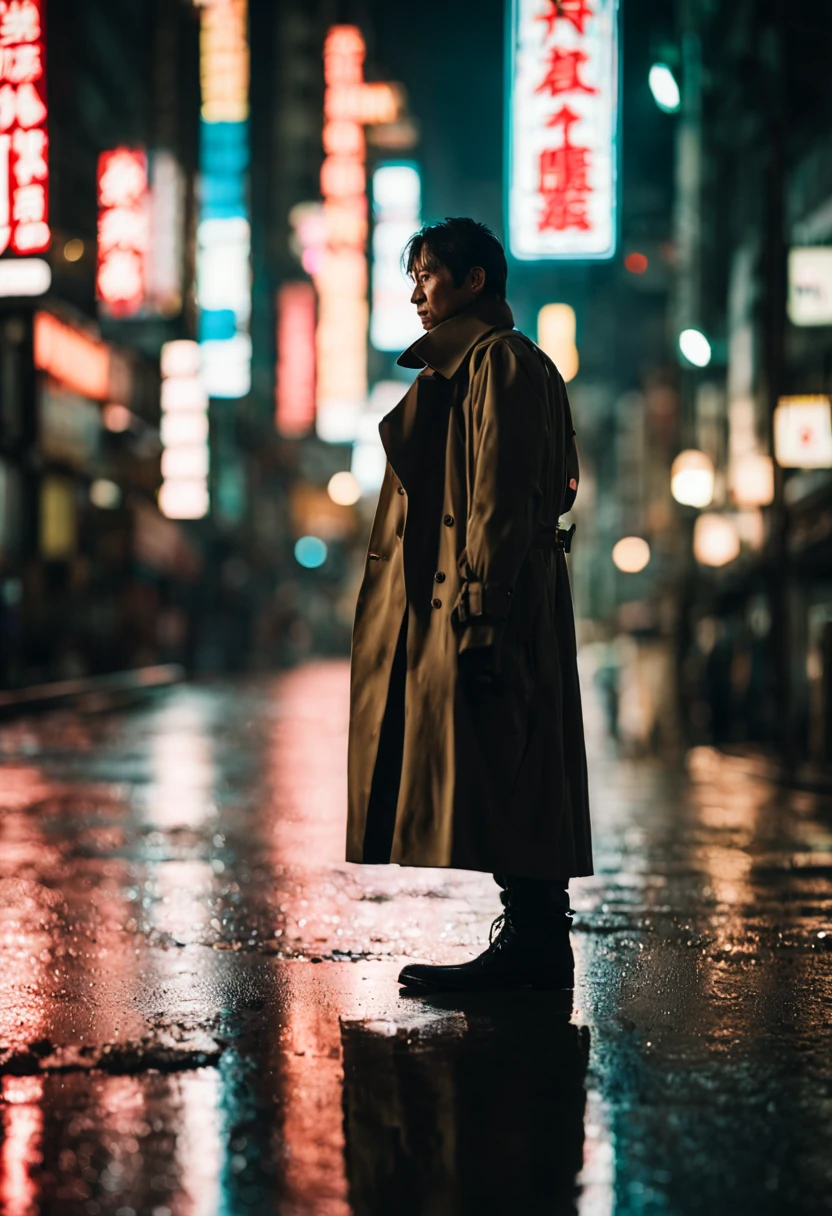 cinematic film still {📷 A dramatic establishing shot overlooking a sprawling cityscape at night, the camera slowly pans across the glittering skyline, shot on 35mm film with a vintage anamorphic lens, cinematic lighting creates a moody, cyberpunk neon aesthetic, bold blues and pinks dominate the color palette.} . shallow depth of field, vignette, highly detailed, high budget, bokeh, cinemascope, moody, epic, gorgeous, film grain, grainy