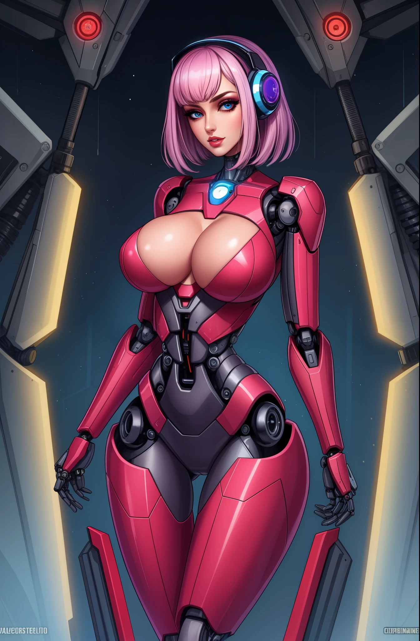 gorgeous female robot, gynoid, mechanical