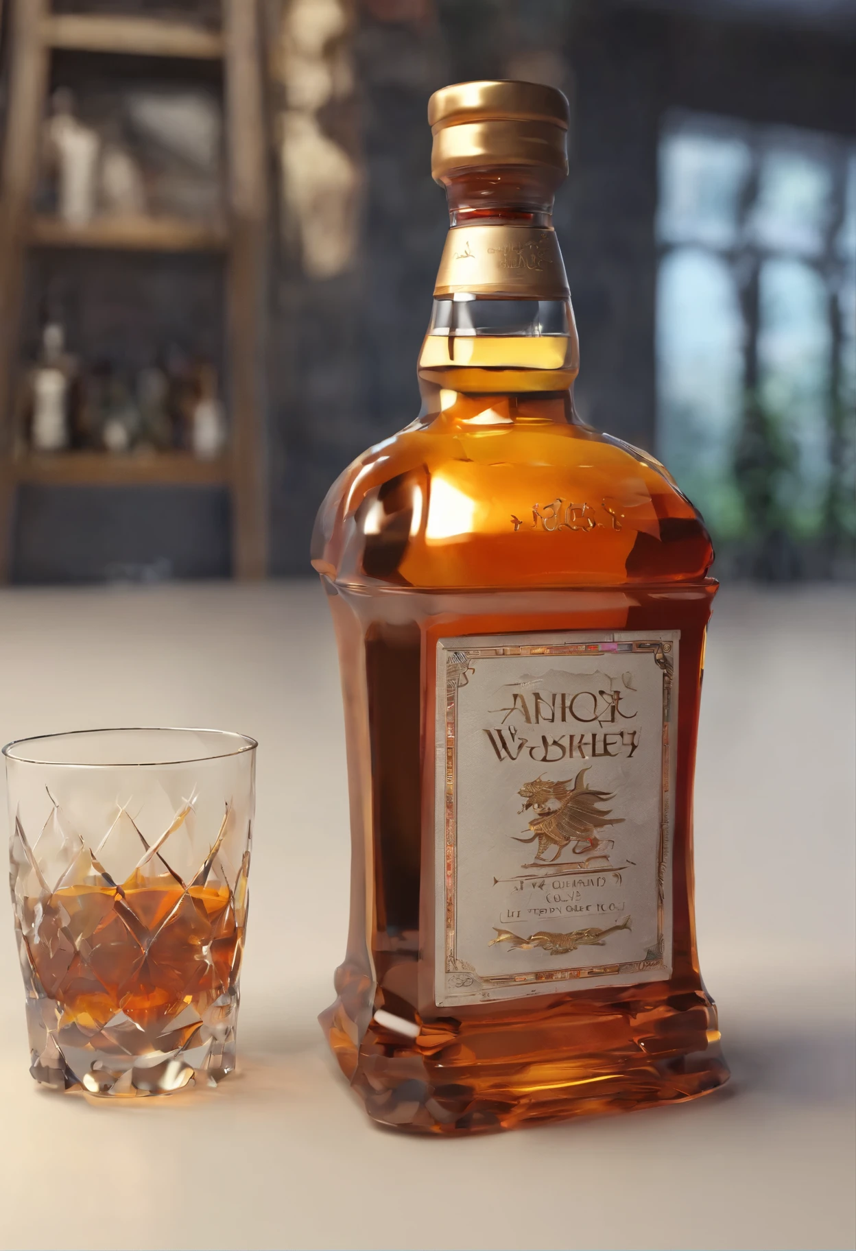 bottle of whisky with a dragon head on top, very fancy whiskey bottle, fancy whiskey bottle, hyper realistic ”, hyper realistic”, closeup portrait shot, infused with zerg hydralisk, stunning and rich detail, close up portrait shot, ultra realistic ”, ultra realistic”, whiskey bottle, portrait shot, photo taken of an epic intricate,