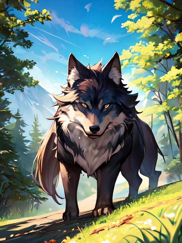 wild wolf, quadruped, forest