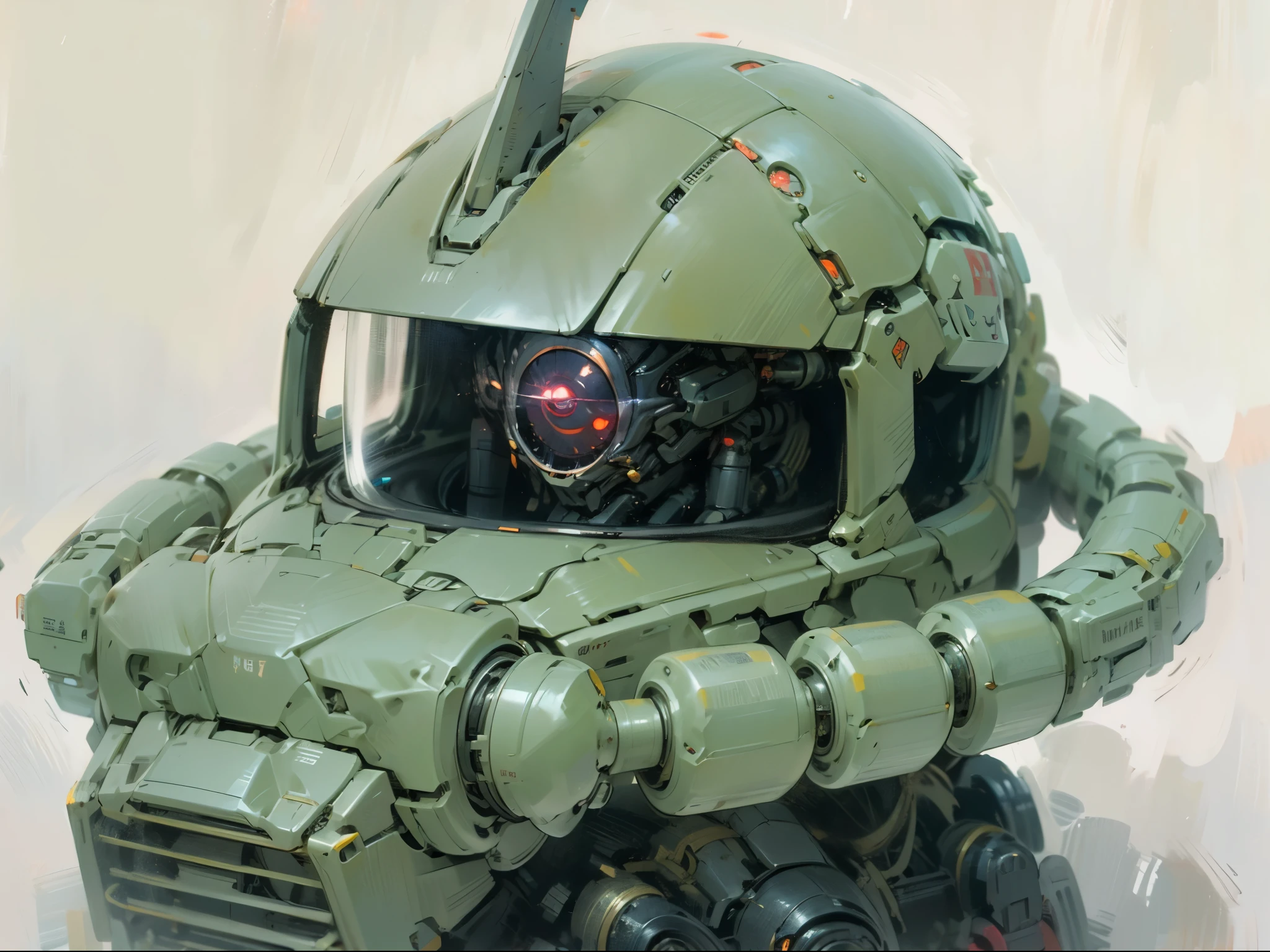 muste piece、8k , High resolution、Robot's head:1.5, round pipe、mouth duct、(The first glowing red eye:1.5)、SF, reality, Mecha, ((metallic luster:1.5))、countless detailed notes、building、null、cloud,
