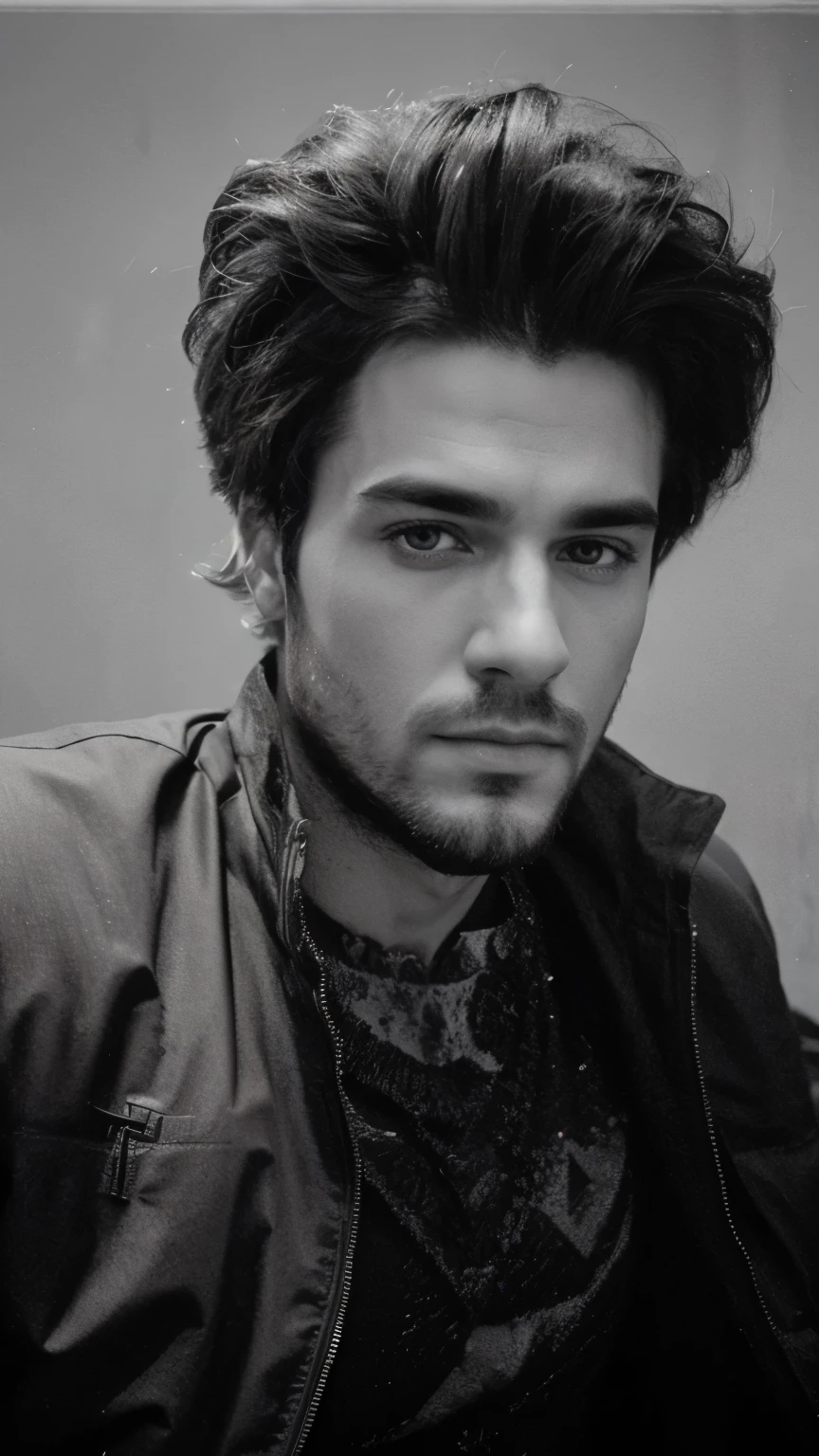 Comic book style, 3D lightning handsome boy with beard, surrealism --auto --s2, 8k, Ultra realistic