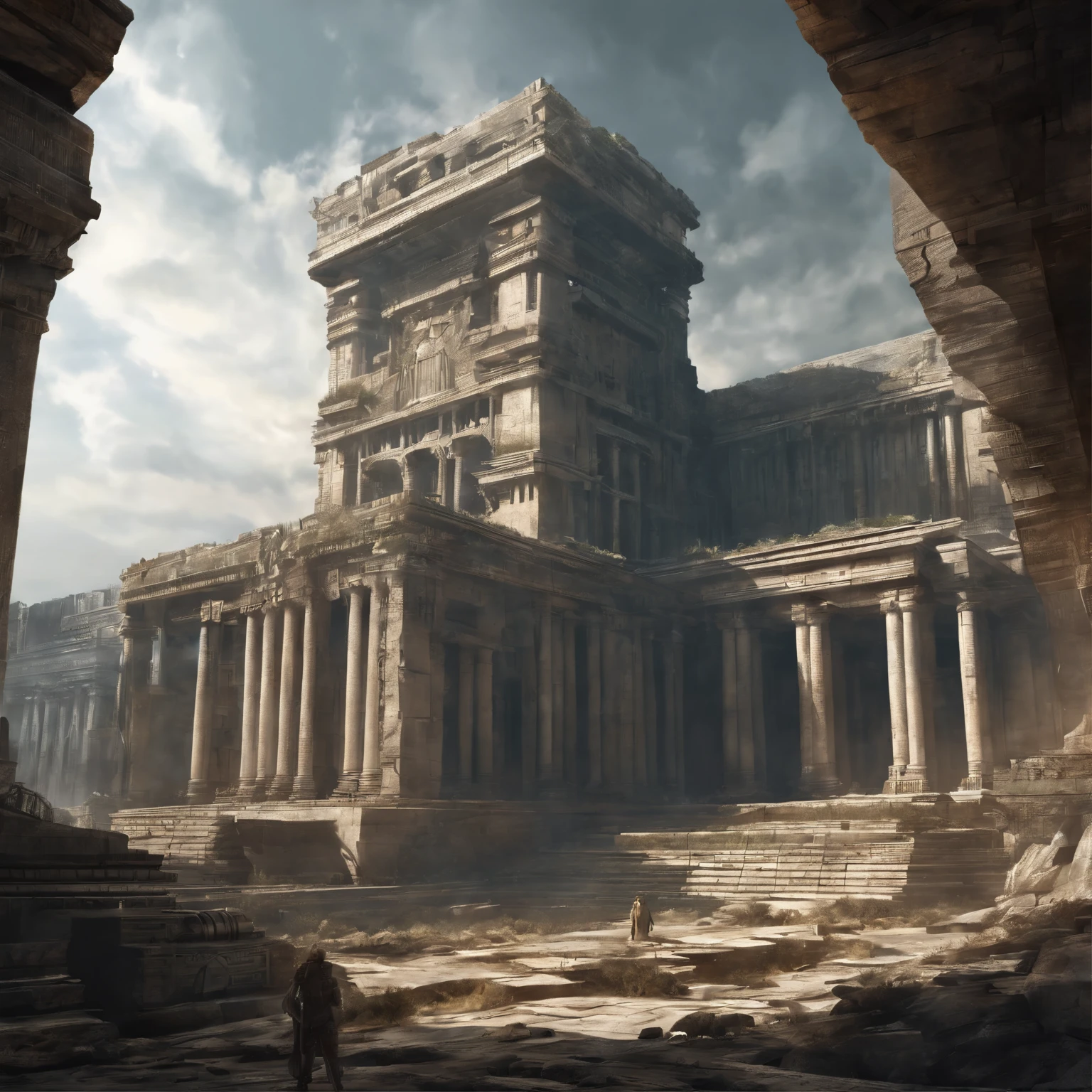 Ancient civilization, atlantis, great architecture, masterpiece, ultra HD, photorealistic