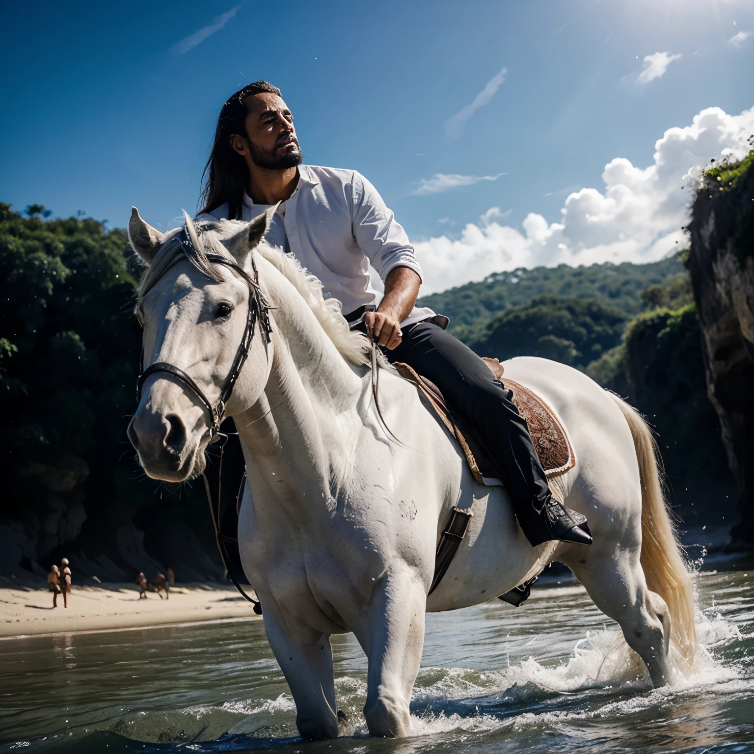 Crie Jesus vindo do seu cavalo branco