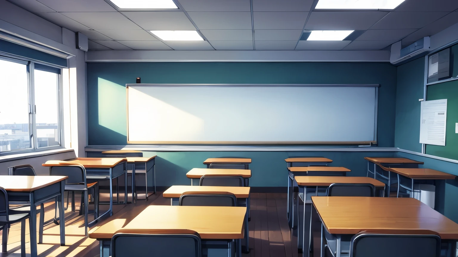 Backround only, class, morning, empty, school, teacher office
