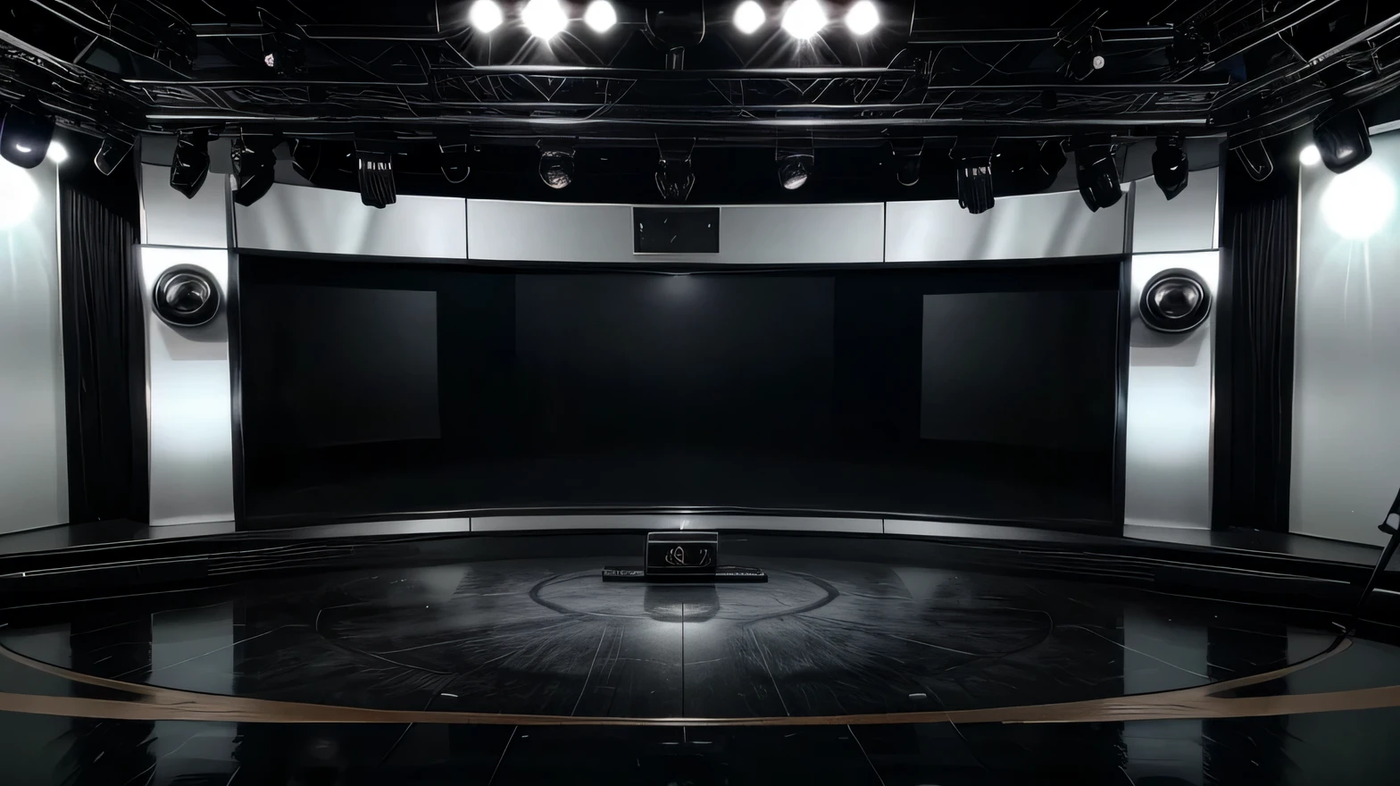 empty TV news studio