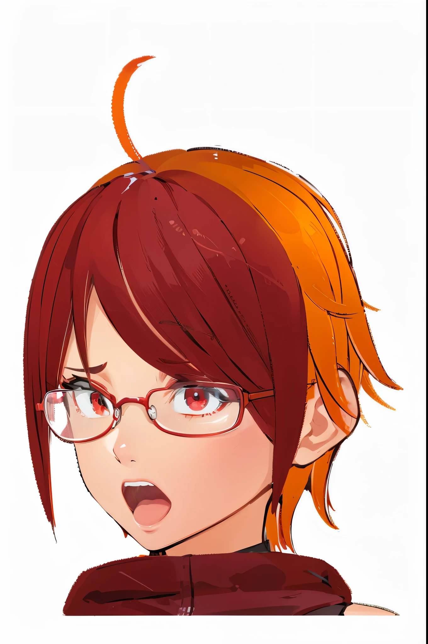 shock,red eyes,red glasses,highest quality,4k,8k