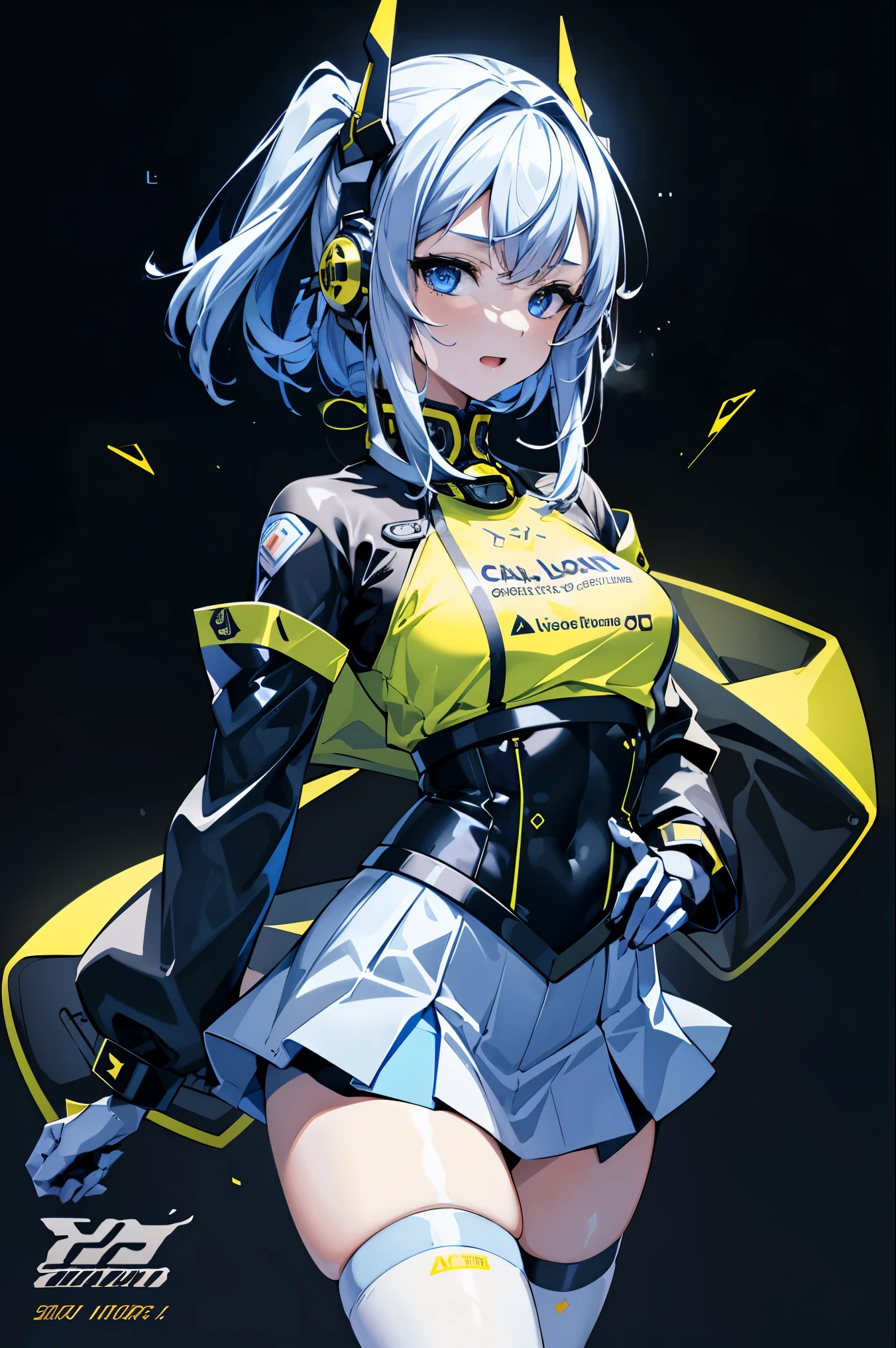  (cityscape:1.2), NSFW, (Face of love, I&#39;m so happy:1.5), (mecha musume, cyborg girl), teen, stylish angle, stylish pose, (headphone, mechanical fuselage, mechanical clothing), looking at the viewer, bangs cut off, blue mini skirt, plastic corset, Beautiful light effect, glowing skin, (Furisode, removable long sleeves, very wide sleeve:1.2), (caution decal, corporate logotype:1.5), (small open mouth:0.8), 
