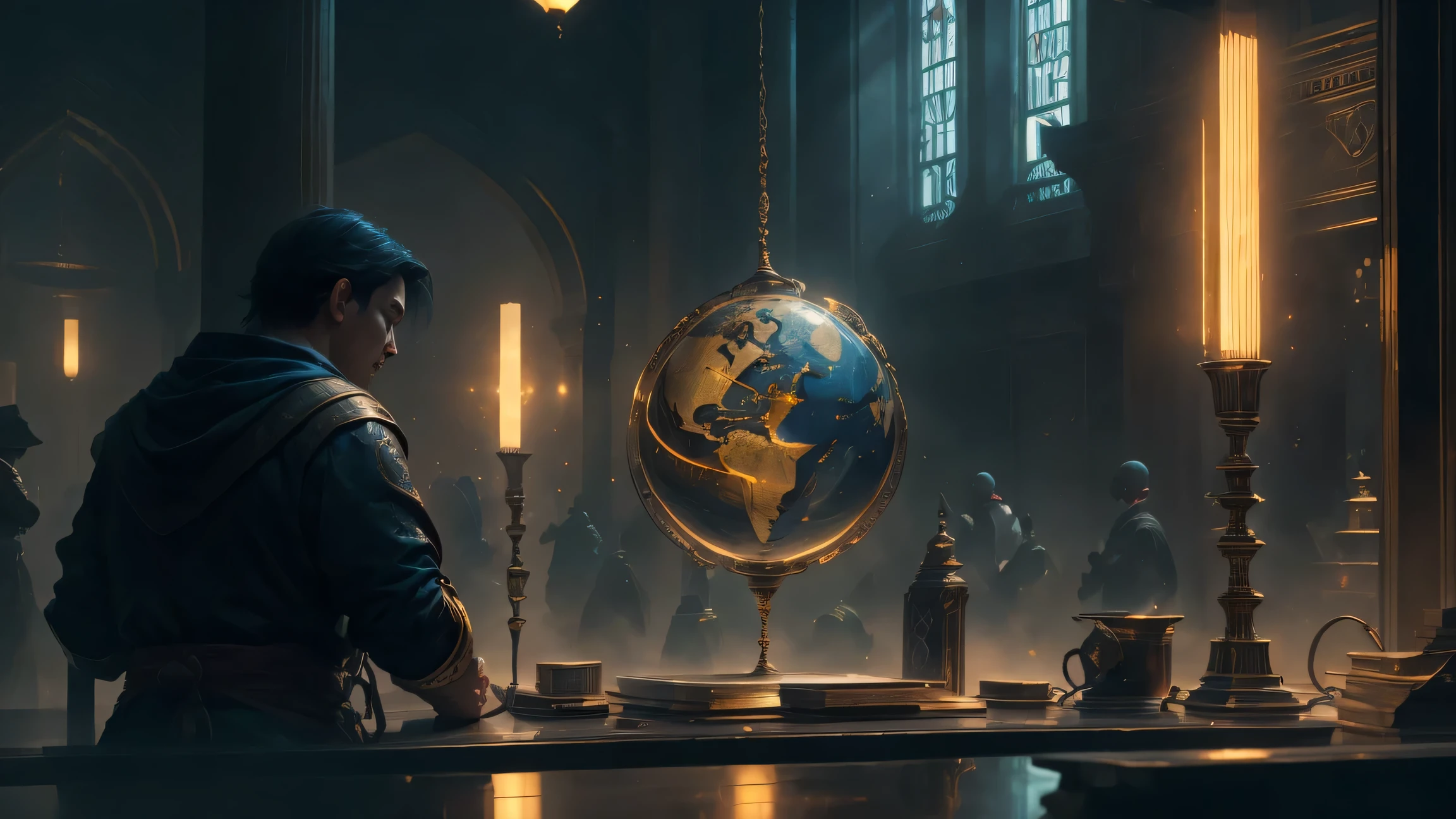 A hyperrealistic scene depicting the power and volatility of a single world currency. A bustling marketplace, representing the global reach of the currency. People from diverse backgrounds interact, using the currency seamlessly. The scene can be set in any time period, but consider incorporating elements that reflect the historical and evolving nature of global currencies. Moody and atmospheric, reflecting the potential for both stability and instability associated with a single world currency. Use lighting and color to convey a sense of power, mystery, and potential danger.