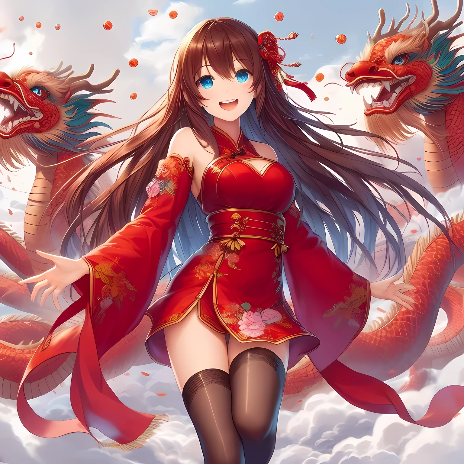 Woman in red carrying dragon, anime style 4k, Animation Art wallpaper 8 k, Animation Art wallpaper 4k, Animation Art wallpaper 4 k, 4k comic wallpaper, Anime fantasy artwork, dragon girl, high definition Animation Art, beautiful anime girl, anime wallpaper 4k, anime wallpaper 4k, pixiv contest winners, Animation Art