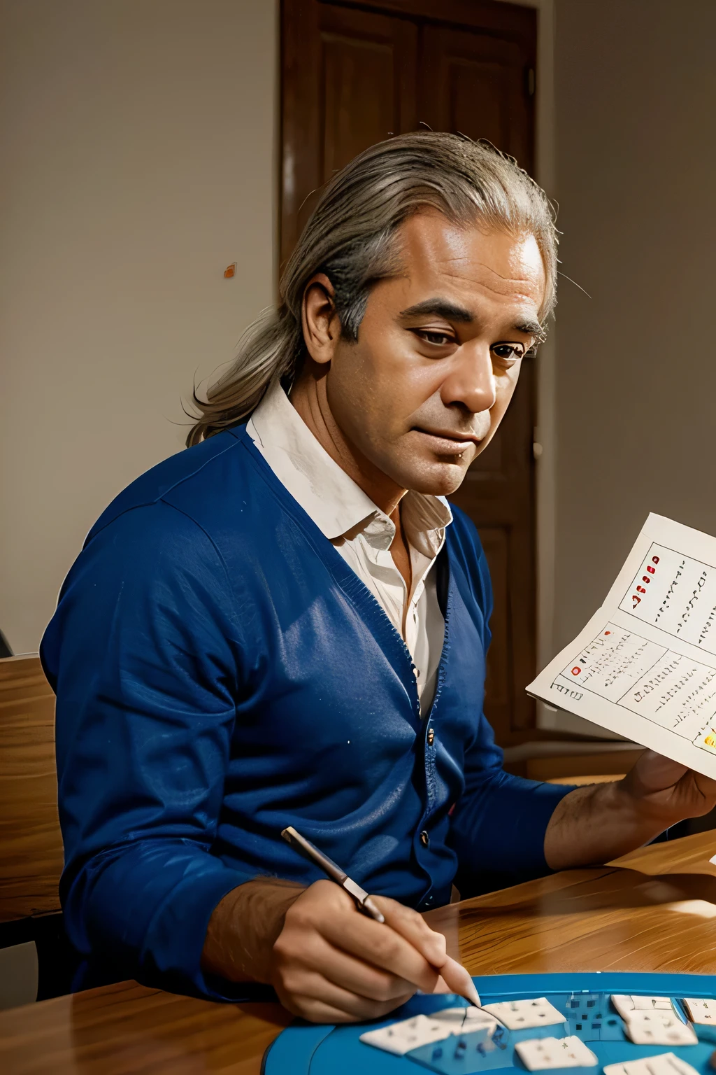 Lavoisier jogando bingo em desenho animado