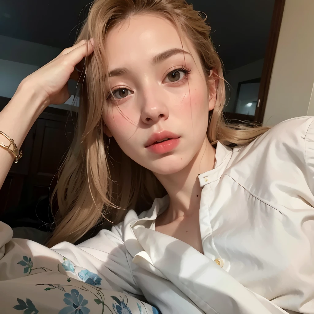 hay una mujer acostada en una cama con un gato, lavabo sadie, with pale skin, pale skin soft and flawless, pale, shiny skin, soft and pale skin, natural soft pale skin, pale and light skin!!, 🤤 girl portrait, anna nikonova aka newmilky, yelena belova, al estilo de petra collins, soft pale white skin, Dasha Taran