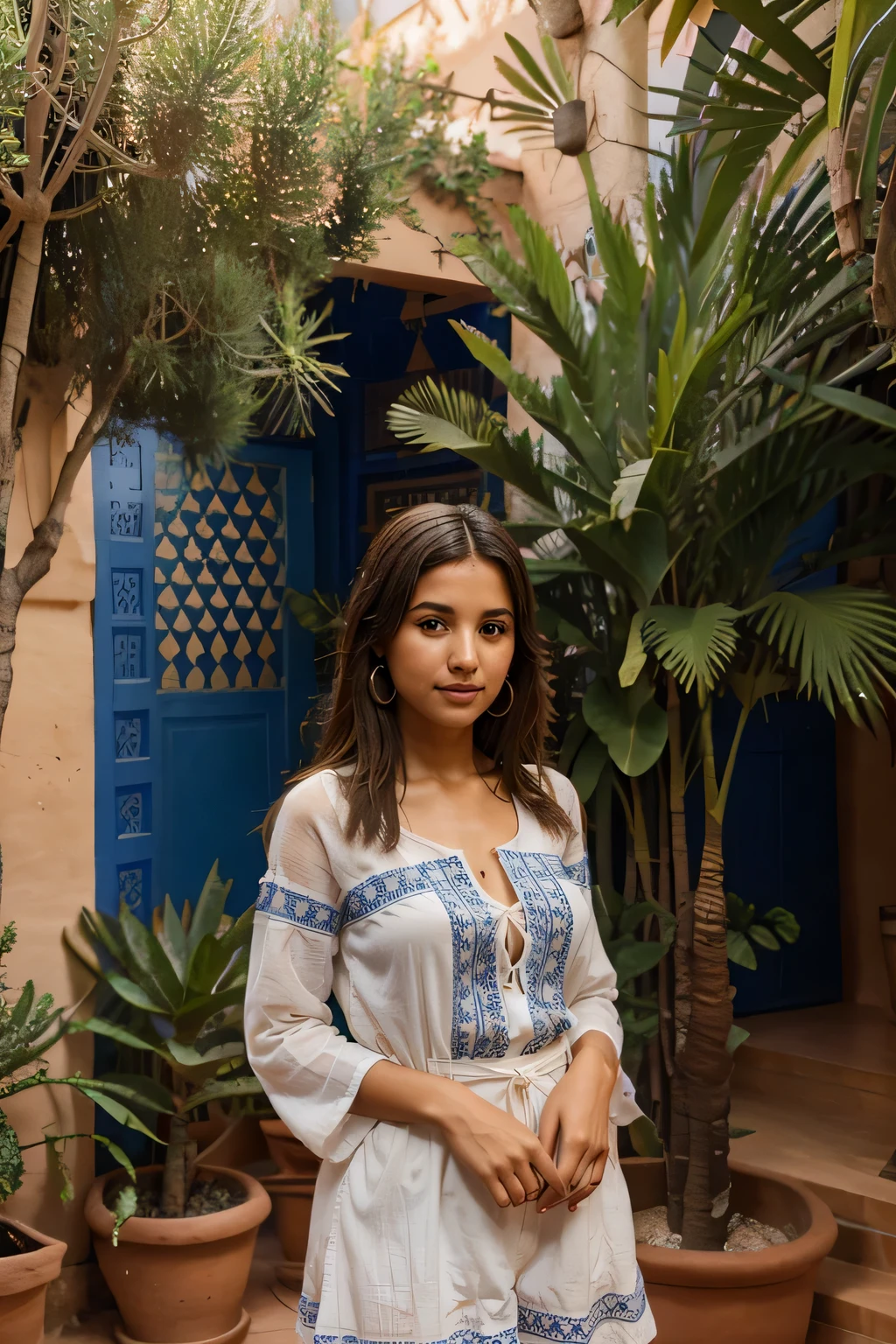 belle fille marocaine dans la place appelée Jardin majorelle à Marrakech