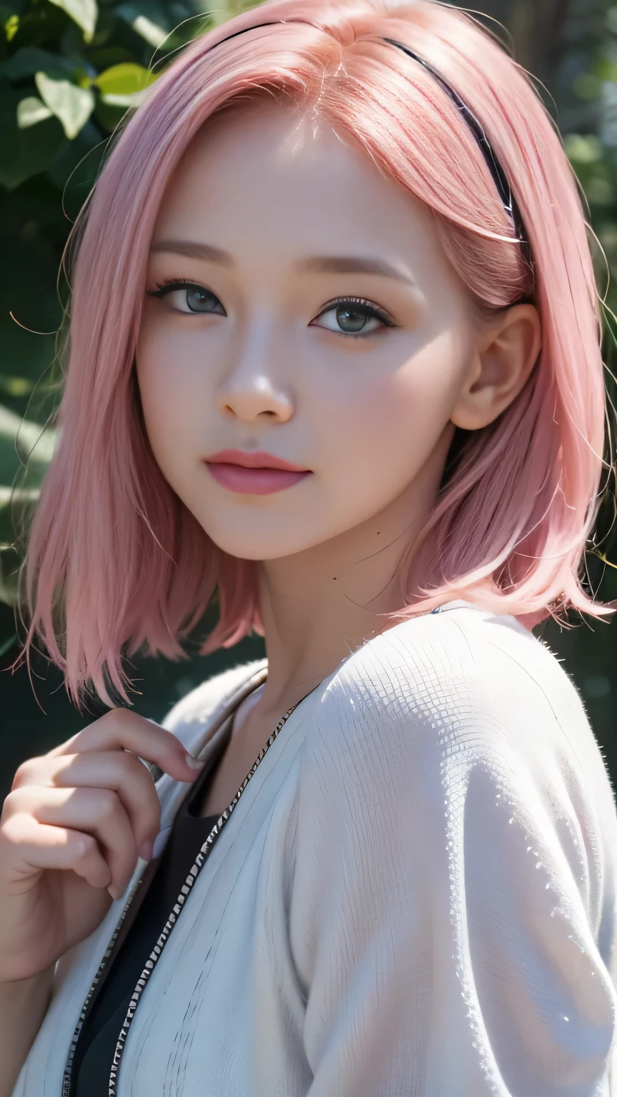 masterpiece, highest quality, (realistic, photo-realistic:1.4), (RAW photo:1.2), very detailed, Smooth and beautiful CG Unity 8k wallpaper, wonderful, small details, official artwork, absurd, very absurd, Large files, Super detailed, very detailed eyes and face, bright face, small smile, two girls, pink hair, short hair, detailed background, green eyes, realistic face, Super detailed, cute and beautiful characters, You still look like a virgin, cute teen girl, very detailed写真, accurate and very similar