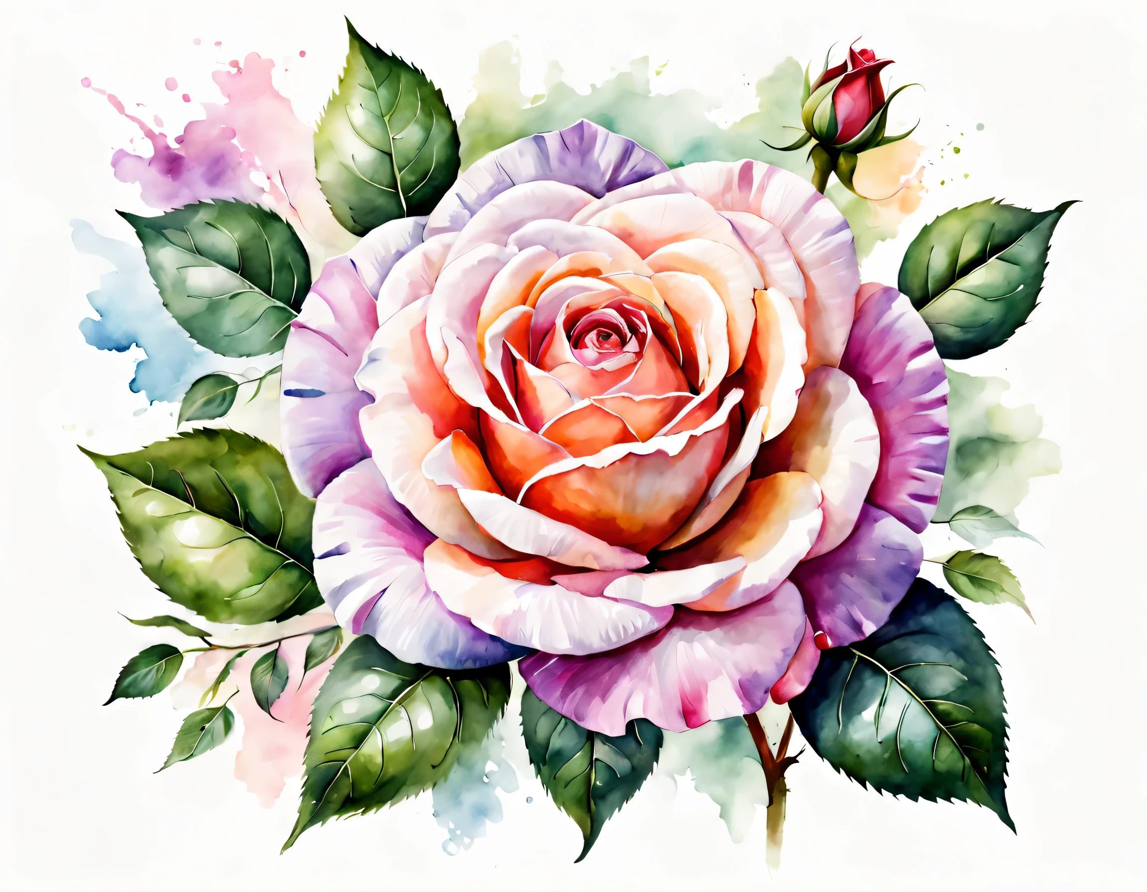 arte conceptual (ultrarrealista:1.3) Watercolor rose floral drawing illustration on white background, pintura colorida em Acuarelaa, pintura colorida em Acuarelaa, Acuarela, estilo de pintura em Acuarelaa, Watercolor style illustration, pintado en acuarelas brillantes, Acuarela colorida, Acuarela, pintura em Acuarelaa, Acuarela, pintura em Acuarelaa vibrante, Acuarela, Dibujo en acuarela, arte em Acuarelaa , uma pintura em Acuarelaa, Acuarela vibrante, Acuarelaa, arte em Acuarelaa, color de agua . Arte Digital, Ilustrativo, Pintura, pintura fosca, muy detallado