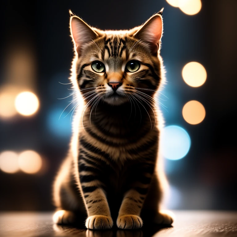 A tiny, intricately crafted cat sits comfortably in the palm of your hand, a masterpiece of best quality and extreme detail. Its fur, rendered in 8k textures, shines with lifelike realism, each strand visible and meticulously modeled. This CG unit, an award-winning creation, shows off the latest in photorealistic technology and intricate details, trending on ArtStation and CG Society. The Depth of Field adds depth and dimension to the scene, with a Bokeh effect giving the image a dreamlike quality. HDR lighting brings out the rich colors and subtle details, while Chromatic Aberration and bloom add a dynamic, almost