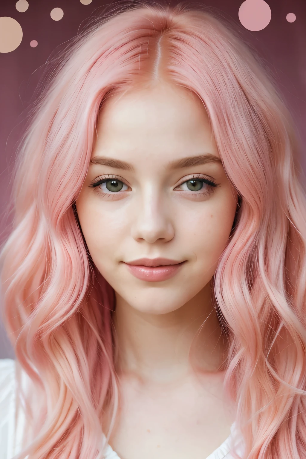 (best quality,highres),vivid colored,beautiful detailed pink hair,pink haired girl,rosy hair,flowing pink locks,playful curls,long and silky pink hair,rosy cascades of hair,soft and vibrant pink tresses,(portrait:feminine:1.2),(anime:1.1),rosy pink hues,magical enchanting hair,gleaming (pastel pink) (rose) color tags