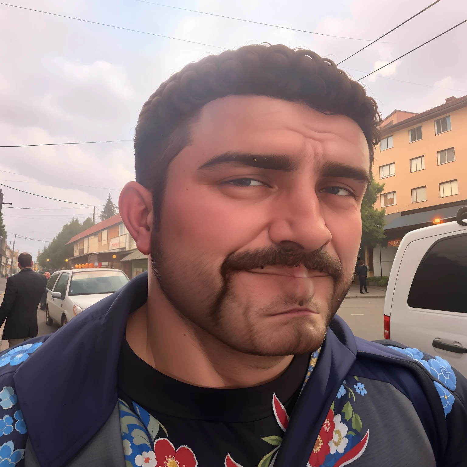 arafed man with a beard and a flowered shirt on a street, 45 years old men, reddit post, 4 0 years old man, aykut aydogdu, 8k selfie photograph, bogdan rezunenko, andrei riabovitchevy, edin durmisevic, enes dirig, reddit, posuka demizu