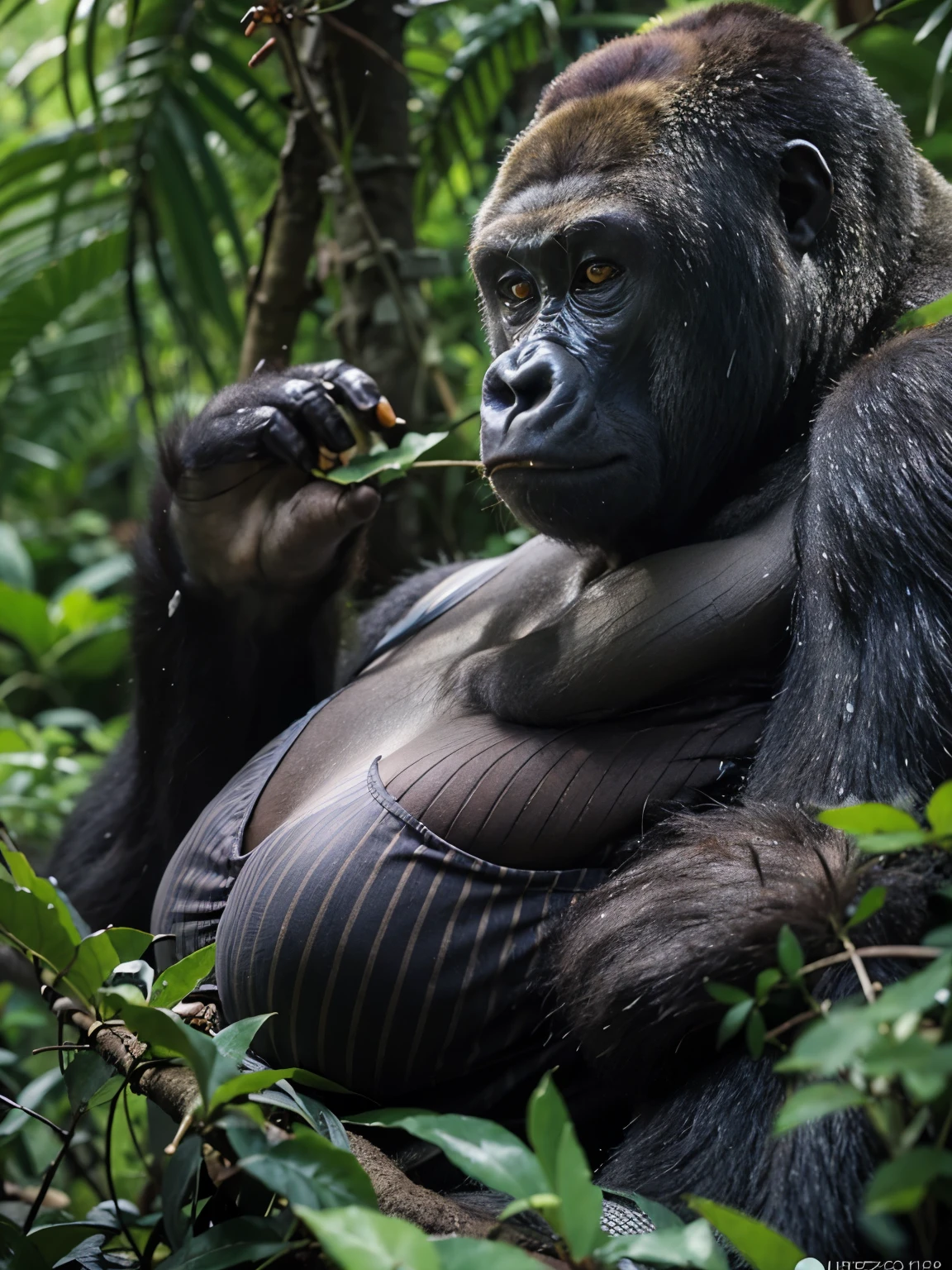 ((gorilla)), ((mega breastodel posing)), //(breast squeeze:1.3), (chubby:1.2), Photo realistic, High resolution, detailed background, detailed beautiful skin, detailed nose, (solo shot:1.23), ((nice hand, perfect hand)), clear eyes,// in the japan,