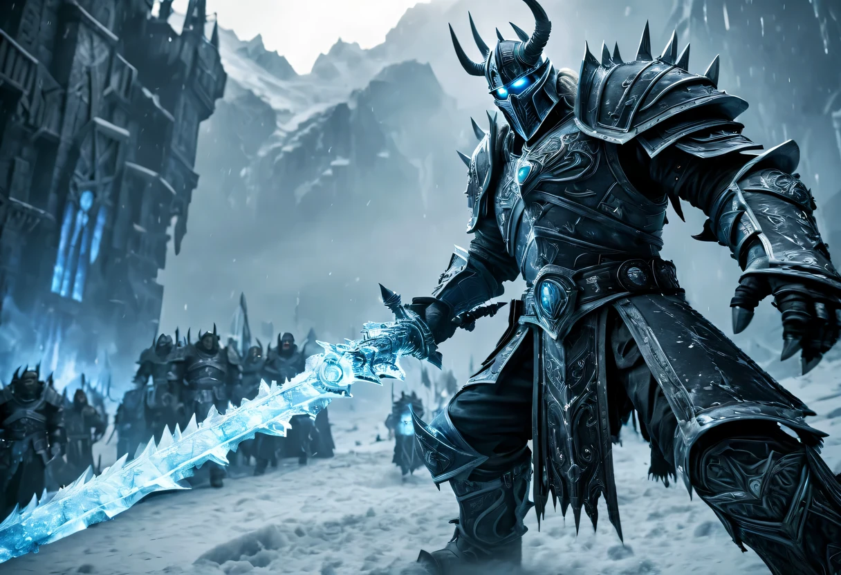 lich king，action movie clip，(Light:1.5),action scene，Action effects，Action atmosphere，Action effects，action shots，action scene，Action effects，Action atmosphere，Action effects