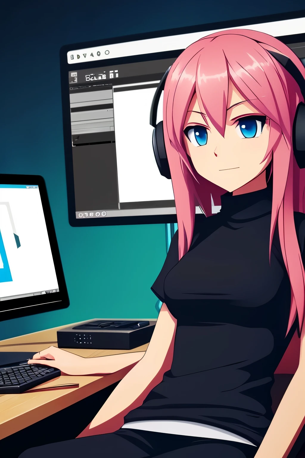 a 2d character who is a video editor