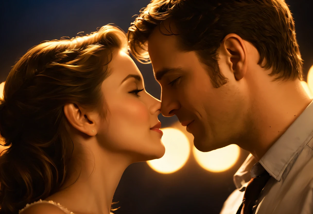 Couple close-up,romantic movie shots,(movie lighting:1.5),romantic movie scene,romantic movie special effects,romantic movie atmosphere,romantic movie effect,romantic movie shots,romantic movie scene,Romantic special effects,romantic atmosphere,romantic effect