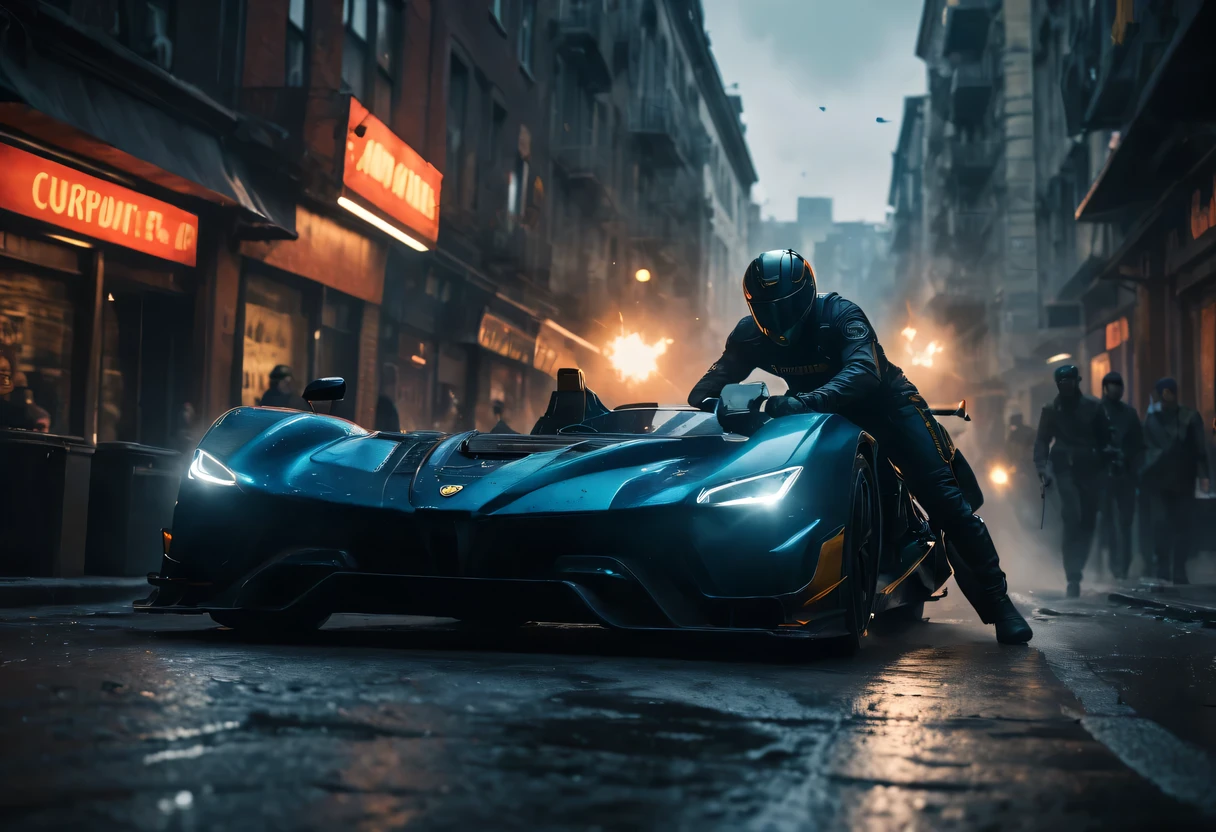 Full of action scenes, strong lighting, Dynamic camera angles, cinema experience, fast paced sport, drama composition, bright colors, High-resolution visuals, dramatic storytelling, wide format cinema lens, immersive atmosphere