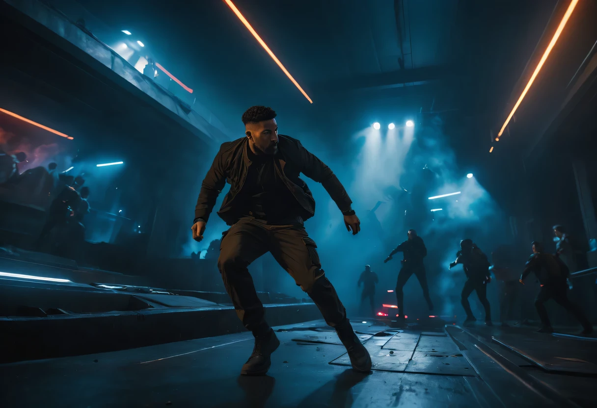 Full of action scenes, strong lighting, Dynamic camera angles, cinema experience, fast paced sport, drama composition, bright colors, High-resolution visuals, dramatic storytelling, wide format cinema lens, immersive atmosphere