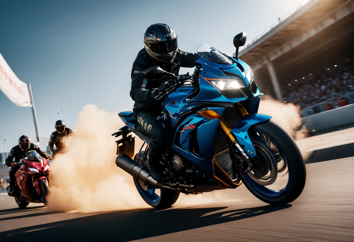 Full of action scenes, strong lighting, Dynamic camera angles, cinema experience, fast paced sport, drama composition, bright colors, High-resolution visuals, dramatic storytelling, wide format cinema lens, immersive atmosphere