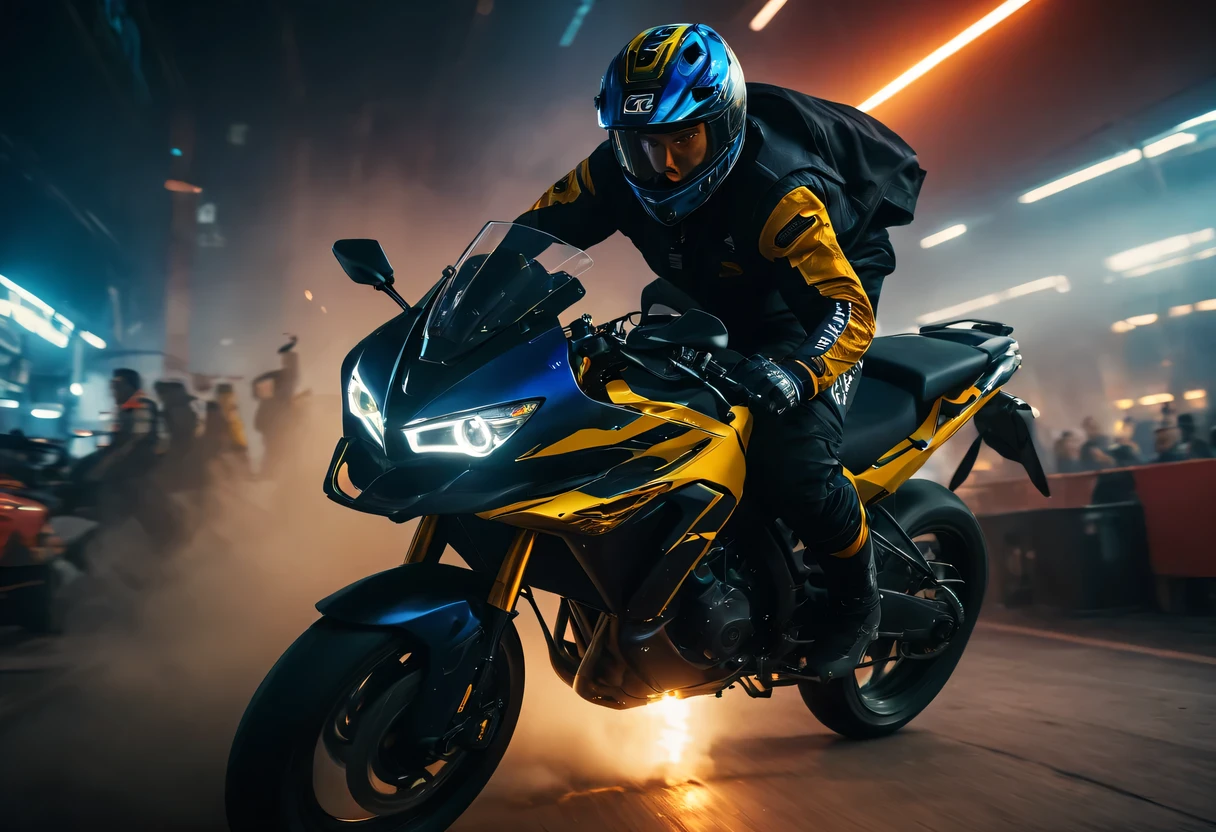 Full of action scenes, strong lighting, Dynamic camera angles, cinema experience, fast paced sport, drama composition, bright colors, High-resolution visuals, dramatic storytelling, wide format cinema lens, immersive atmosphere