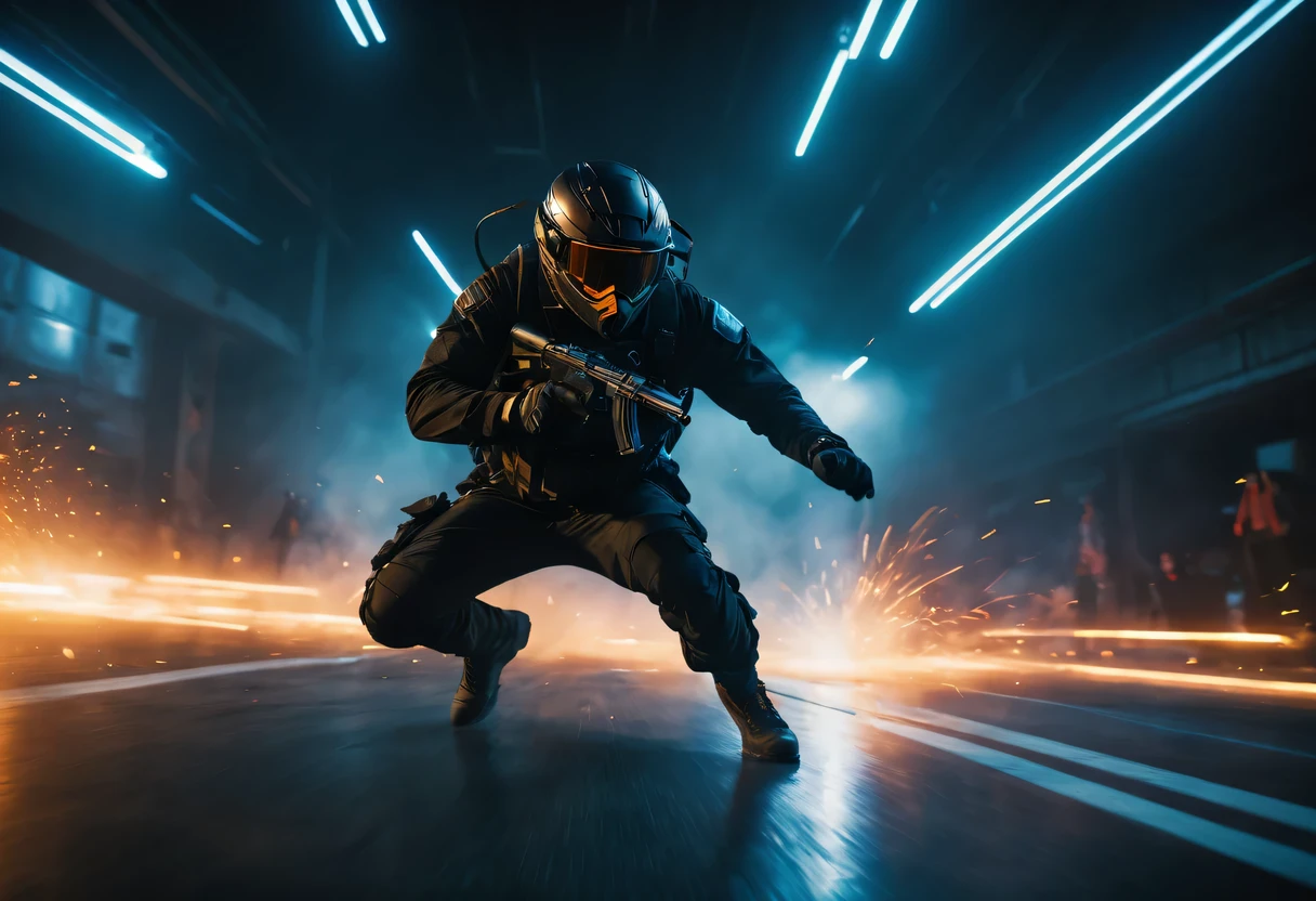 Full of action scenes, strong lighting, Dynamic camera angles, cinema experience, fast paced sport, drama composition, bright colors, High-resolution visuals, dramatic storytelling, wide format cinema lens, immersive atmosphere