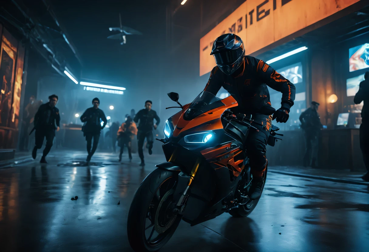 Full of action scenes, strong lighting, Dynamic camera angles, cinema experience, fast paced sport, drama composition, bright colors, High-resolution visuals, dramatic storytelling, wide format cinema lens, immersive atmosphere