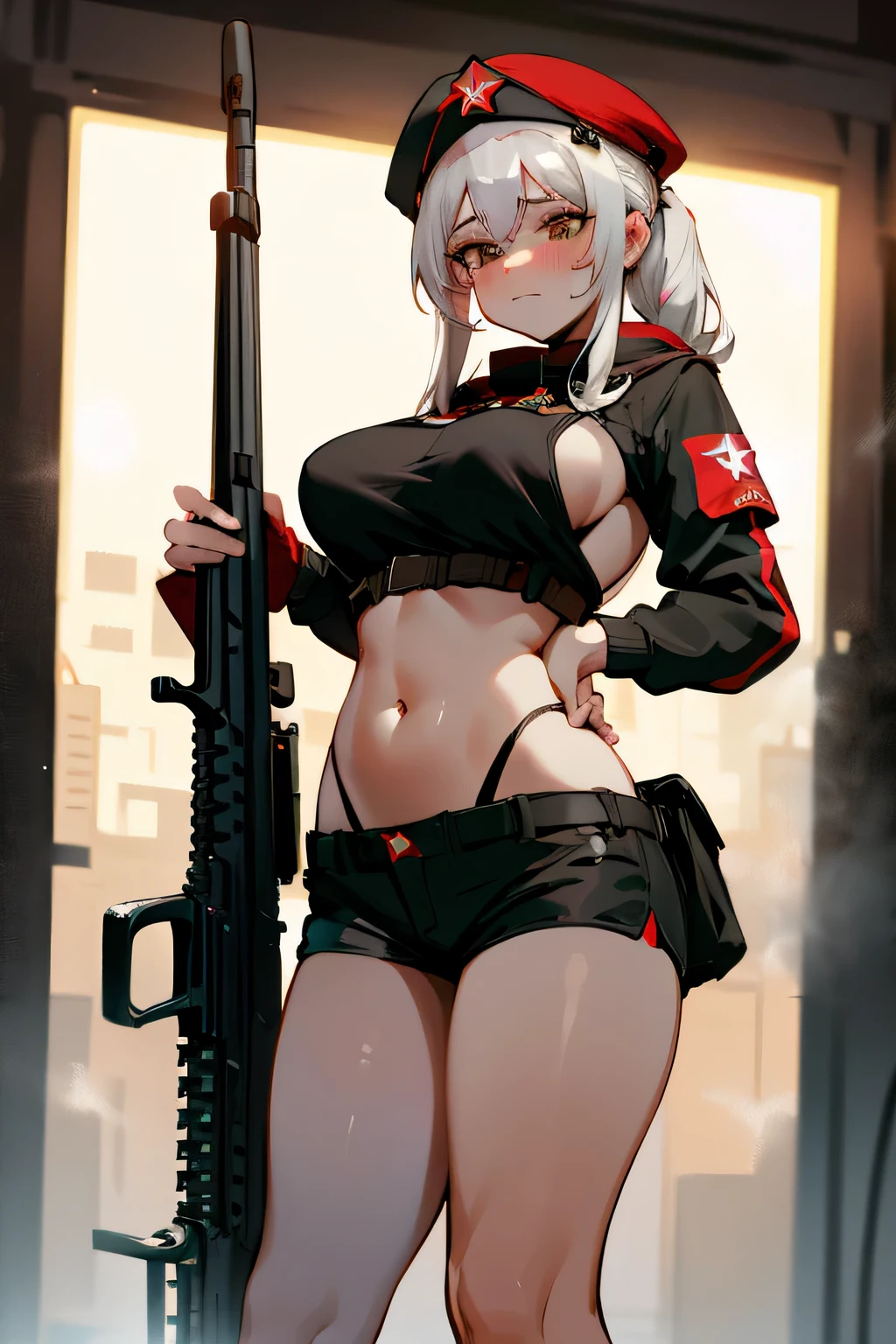 mother, mother, adult woman, underwear, nasty guy, shower, Kalashnikov assault rifle, ssr, big breasts, big hips, soft tummy, Red Star, ear cap, stockings, shorts, bikini, Moscow, vodka and shish kebab, White hair, Brown eyes, blush on cheeks, iPhone Russia Pro Max