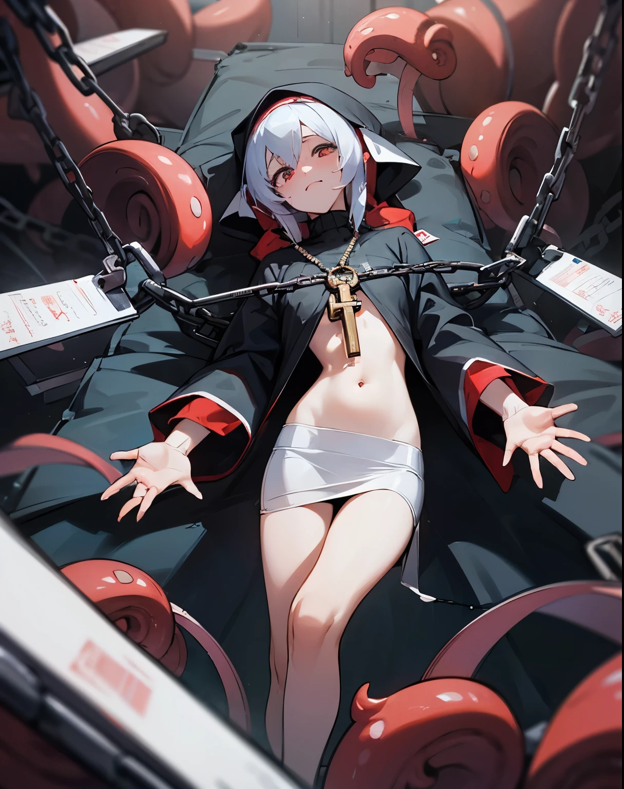Take off your clothes, hang up the incoming call on your phone
If you're a racist, we'll provide you with a key and a black box.
Don't try to hide, here you are the real one
(The real one, huh)
Limbs in chains go limp
Drops of tears, hysterics, performances
You are a bad 2D chan, and we are tentacles
But you liked to atone for sins, didn’t you? (Yes Yes Yes)