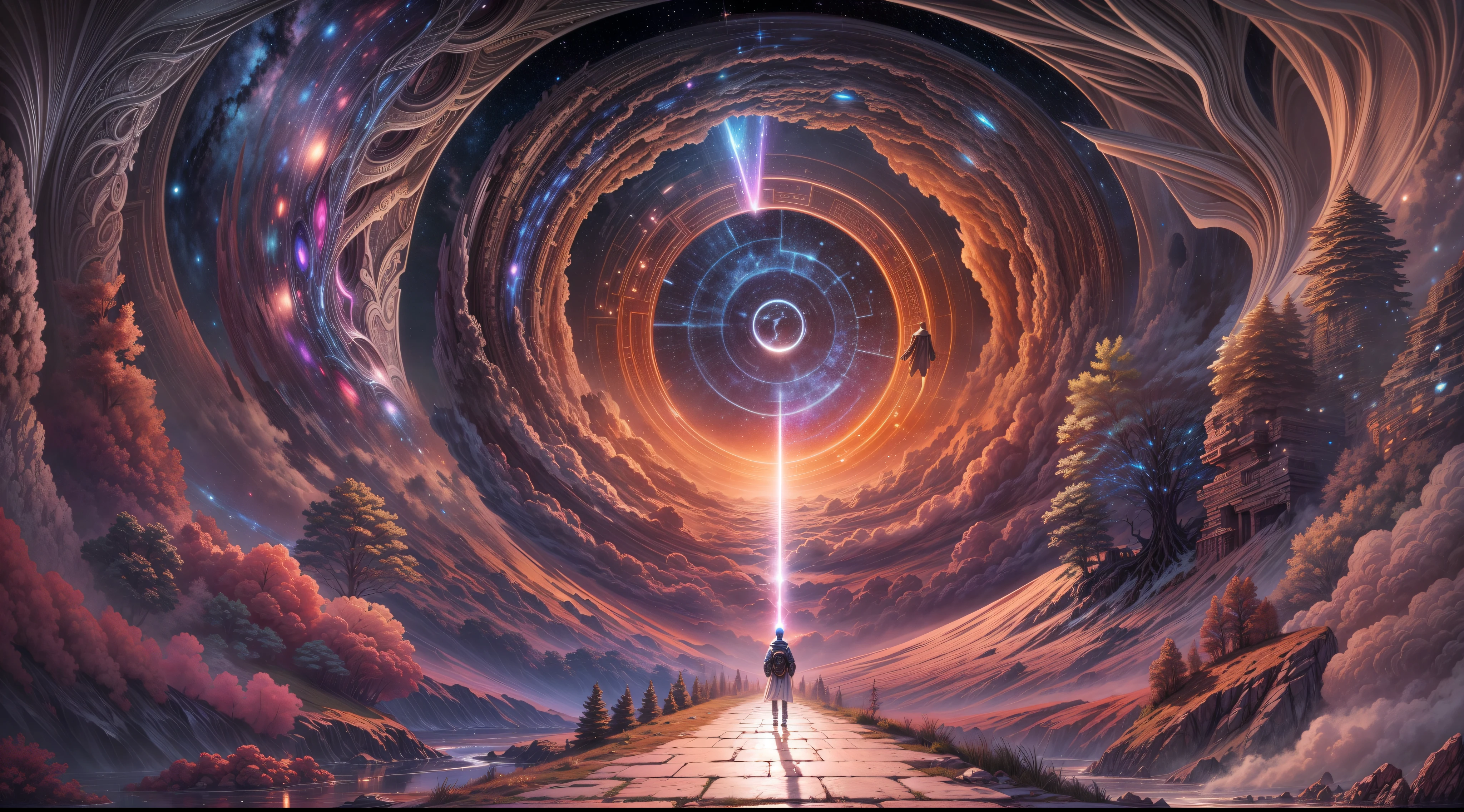 As he traveled back in his past, someone meets him in a Chronos Portal from northern into southern country, river, galaxy, prodigal son, unknown path