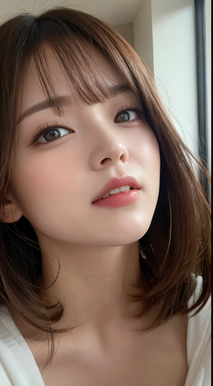 masutepiece, Best Quality, Illustration, Ultra-detailed, finely detail, hight resolution, 8K Wallpaper, Perfect dynamic composition, Beautiful detailed eyes , Hotel(Bet), Sexy face,Face feeling ecstasy,Face at the peak of sexual arousal,Excited face from sex