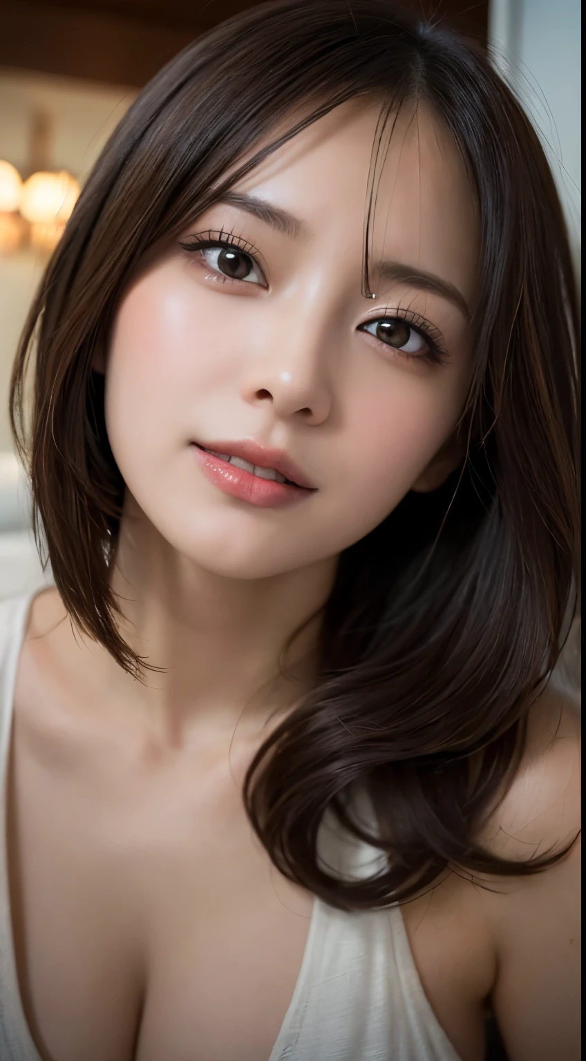 masutepiece, Best Quality, Illustration, Ultra-detailed, finely detail, hight resolution, 8K Wallpaper, Perfect dynamic composition, Beautiful detailed eyes , Hotel(Bet), Sexy face,Face feeling ecstasy,Face at the peak of sexual arousal,Excited face from sex