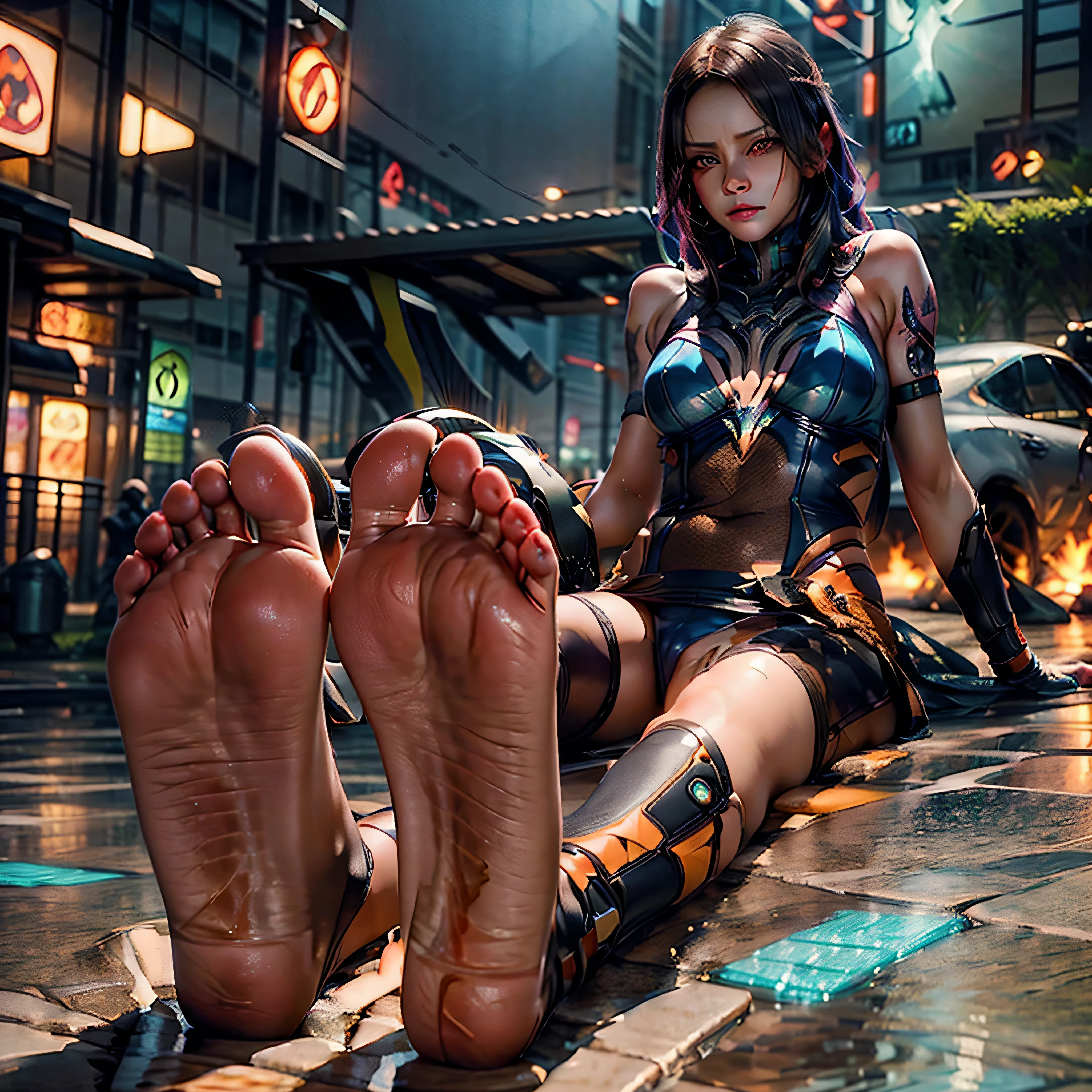 (hyper Best quality,A ultra high resolution, epic master Masterpiece:1.2),Ultra-detailed, professional,A ultra high resolution, Studio lighting, ultra pro Photorealistic, Portrait, illustration, Beautiful detailed eyes, Long eyelashes, beautiful detailed lips, Extremely detailed eyes and face,elvish ears, and , Artistically, A haughty expression, Narrowed eyes, Contemptuous, mocking smile, looking down at you, Close-up of feet facing the screen, Expose the soles of your feet, furrowed brows, Porcelain skin, disdain, Staring at the screen in disgust. Frowning, Beautiful feet,Tattooed with ❤heart❤ ultra_high-details extreme best improved ultra_high-quality ultra_high-resolution ultra_pro-photo-realistic optimal ultra_sharp max perfection accurate volumetric Lightning contrast global illumination Octane_rendered ultra_high-definition UHD XT3 DSLR HDR vivid colors-coded saturate tone-mapping luminescence backlight Crystalline butterfly monarch transparent hearth Tourmaline reflection tattoo Earth sex half-naked nsfw varies multi etc. --v6 --s1000 --c20 --q5 --chaos100