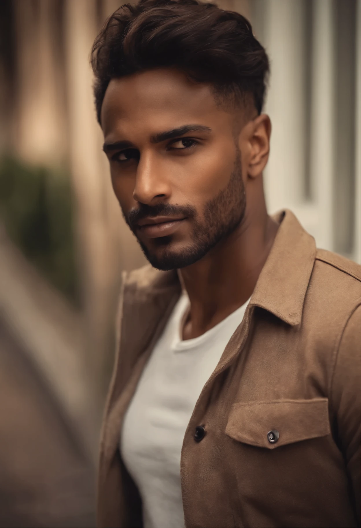 An attractive,calm,composed and witty brown male with an abundance of female attention,love and affection.