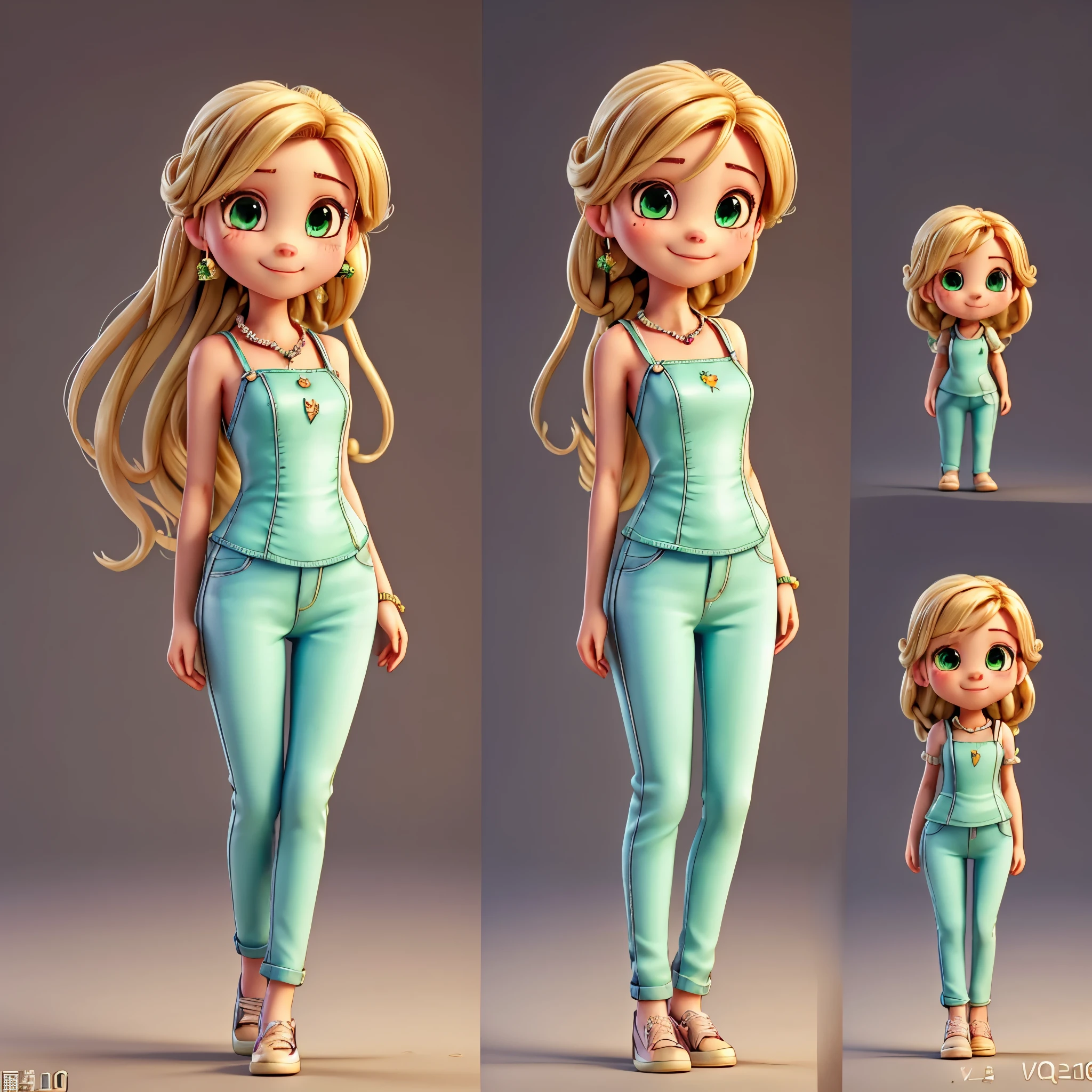 chibi 1 small African long curly brown dread Lys, dark brown skin:5 detailed skin, sparkling eyes, slightly sparkling light green eyes, perfect full lips, perfect nose, cute smile, single, jeans, alone, advanced chibi, walking in the field ((full body))) "((with coffee))" realistic shadows, pose for photo, rapunzel style, very detailed, highly detailed, perfect shape, beautiful and correct eyes, observant, wedding dress: 3.45 ,masterpiece, best quality, varied multi etc. --v6 --s1000 --c20 --q5 --chaos100