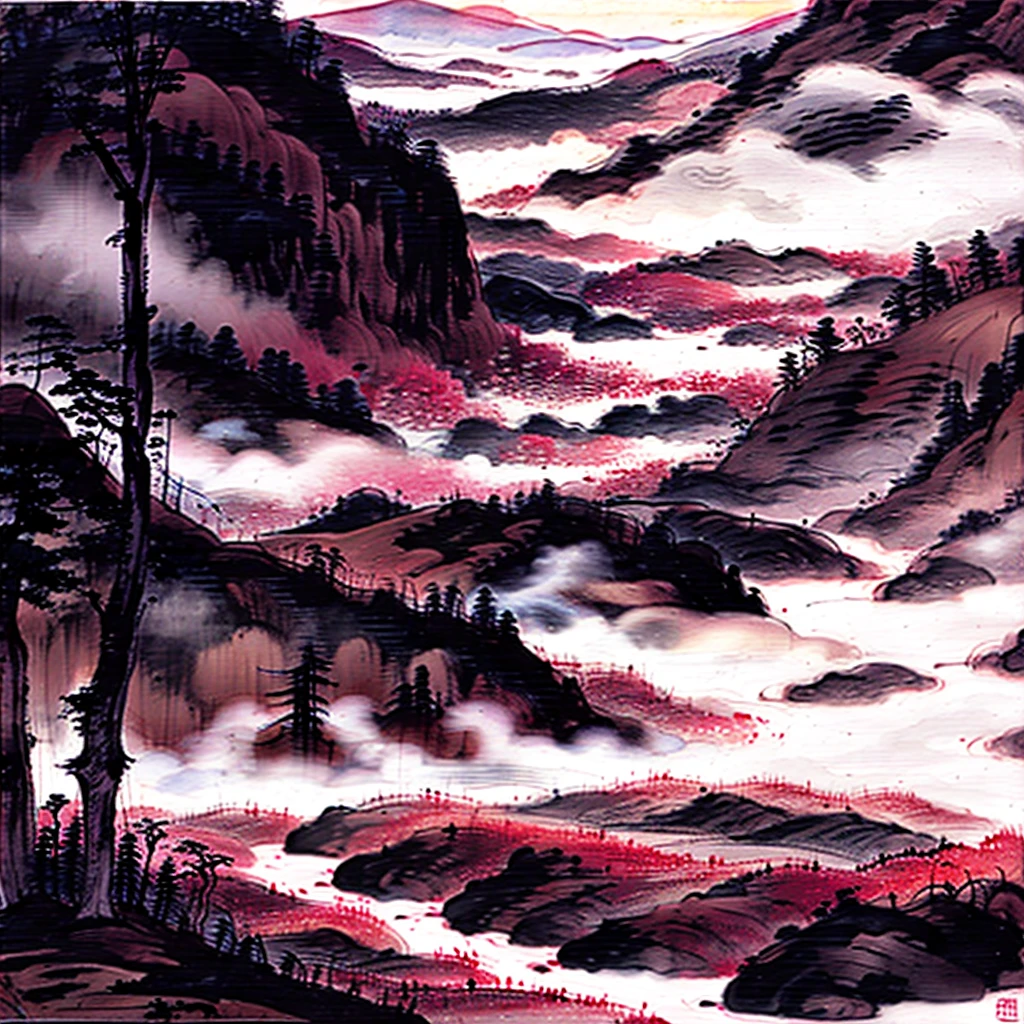 highest quality,masterpiece,very detailed,super detailed,  
Zhang Daqian, there are no humans, scenery, traditional media, outdoors, nature, painting \(Moderate\)