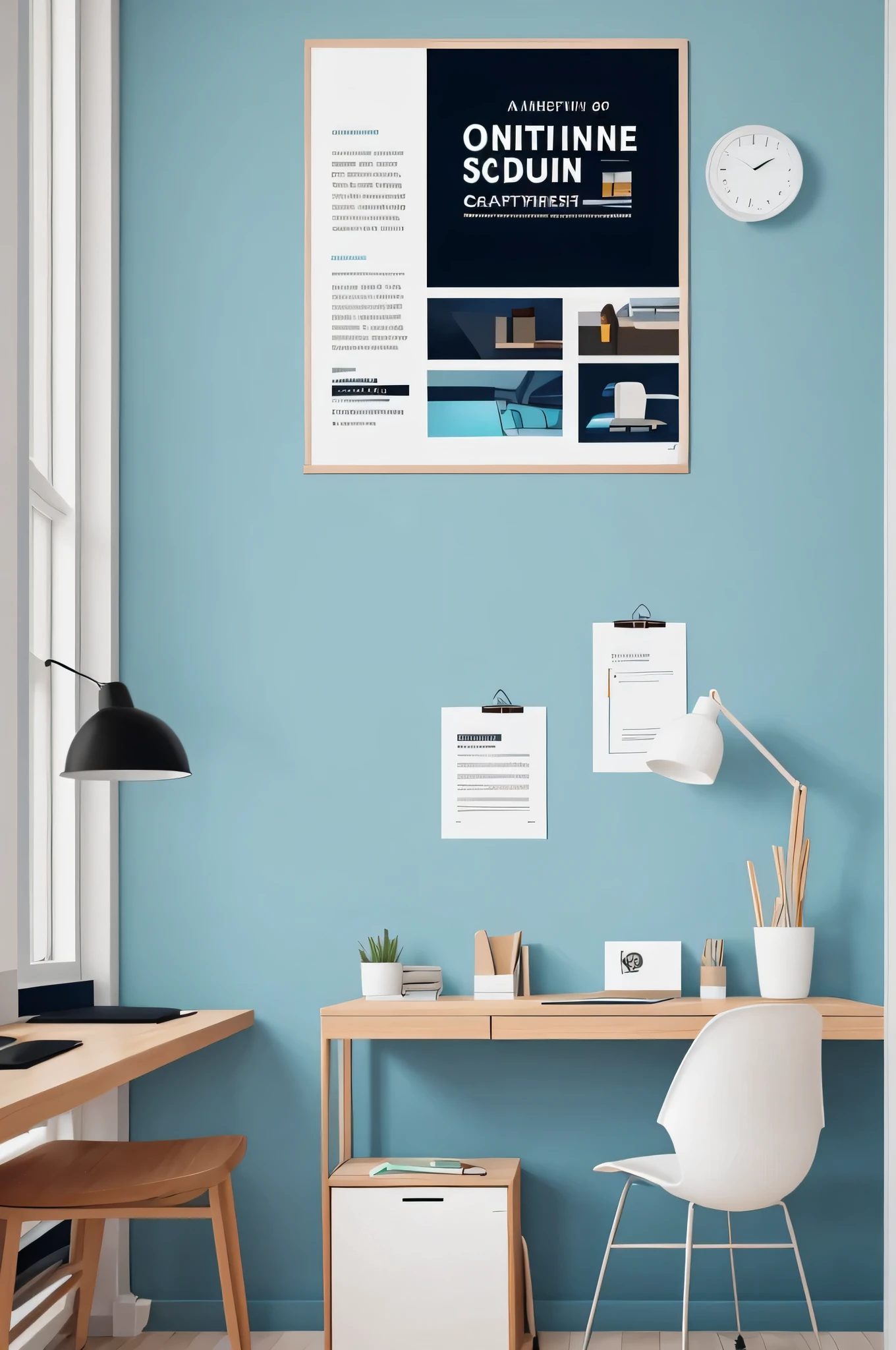 poster for online school minimal aesthetic  