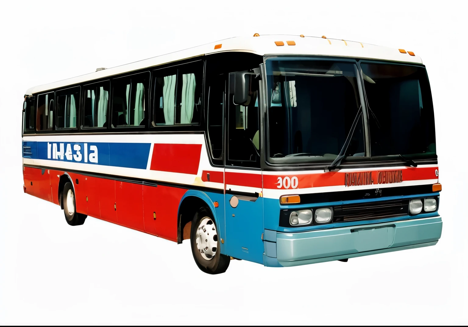 make this bus in the photo look like a 3D image from Pixar
