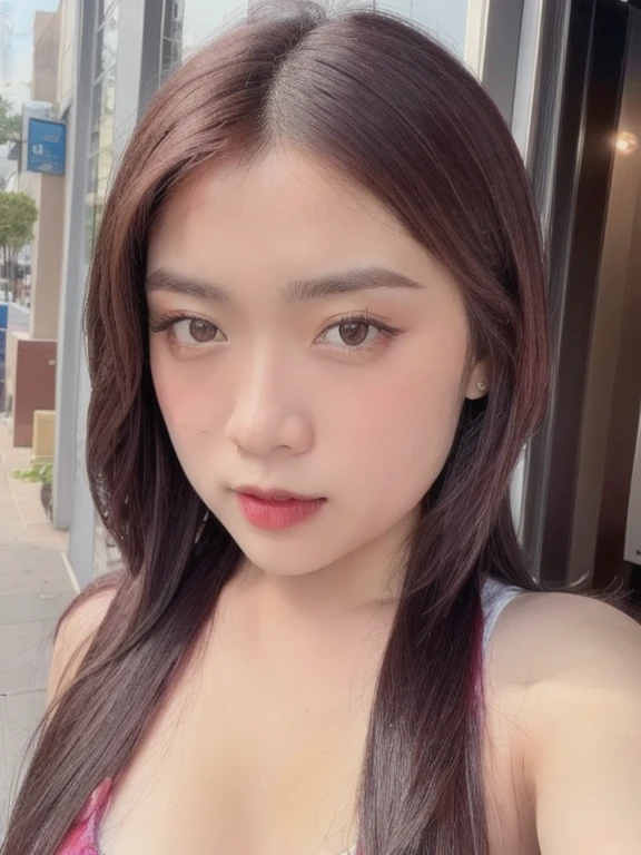 (realistic、masterpiece、Best Quality、8K、highres、high resolution:1.3)、1 girl、Gigantic breasts、white bikini、looking at viewers、super fine face and eyes、long hair、 upper body、
