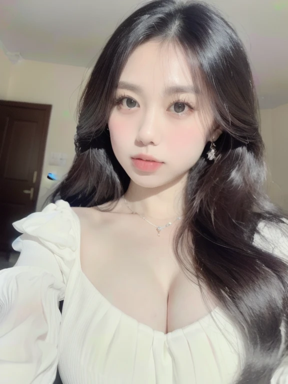 (realistic、masterpiece、Best Quality、8K、highres、high resolution:1.3)、1 girl、Gigantic breasts、looking at viewers、super fine face and eyes、long hair、 upper body、
