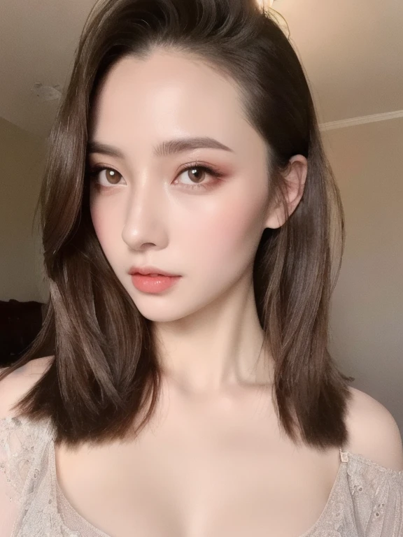 (realistic、masterpiece、Best Quality、8K、highres、high resolution:1.3)、1 girl、Huge breasts、looking at viewers、super fine face and eyes、long hair、 upper body、