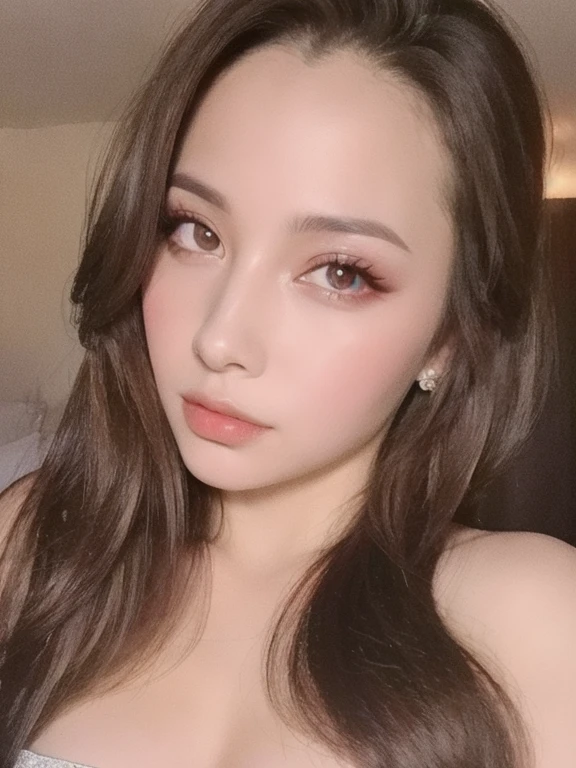 (realistic、masterpiece、Best Quality、8K、highres、high resolution:1.3)、1 girl、Huge breasts、looking at viewers、super fine face and eyes、long hair、 upper body、