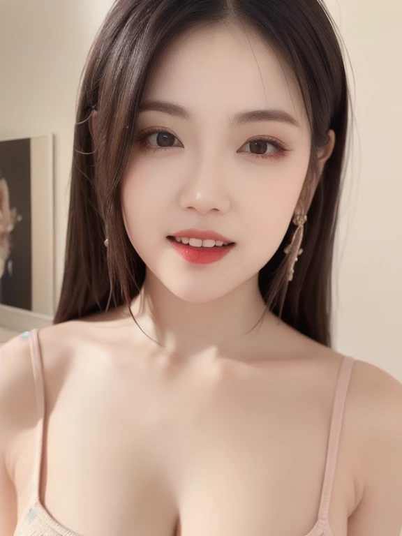 (realistic、masterpiece、Best Quality、8K、highres、high resolution:1.3)、1 girl、Huge breasts、looking at viewers、super fine face and eyes、long hair、 upper body、