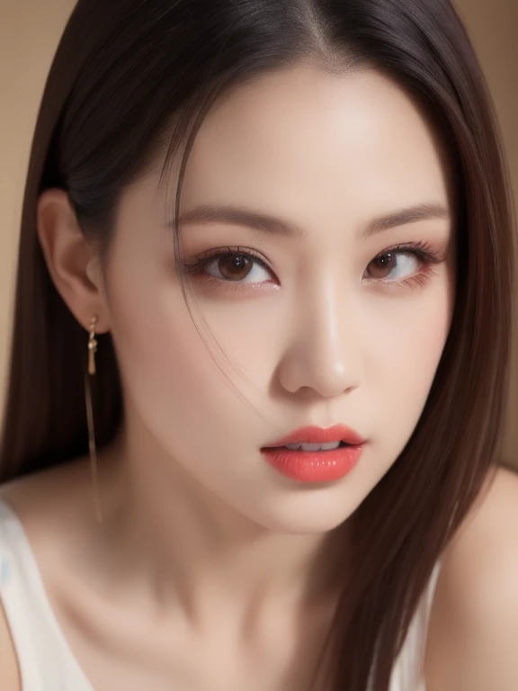 (realistic、masterpiece、Best Quality、8K、highres、high resolution:1.3)、1 girl、Huge breasts、looking at viewers、super fine face and eyes、long hair、 upper body、